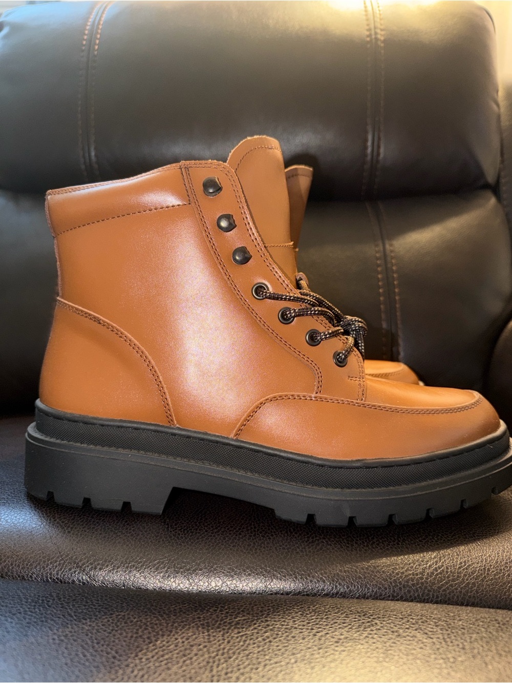 NEW men’s BP NORDSTROM brown leather  lace up hiking boots  size 10M